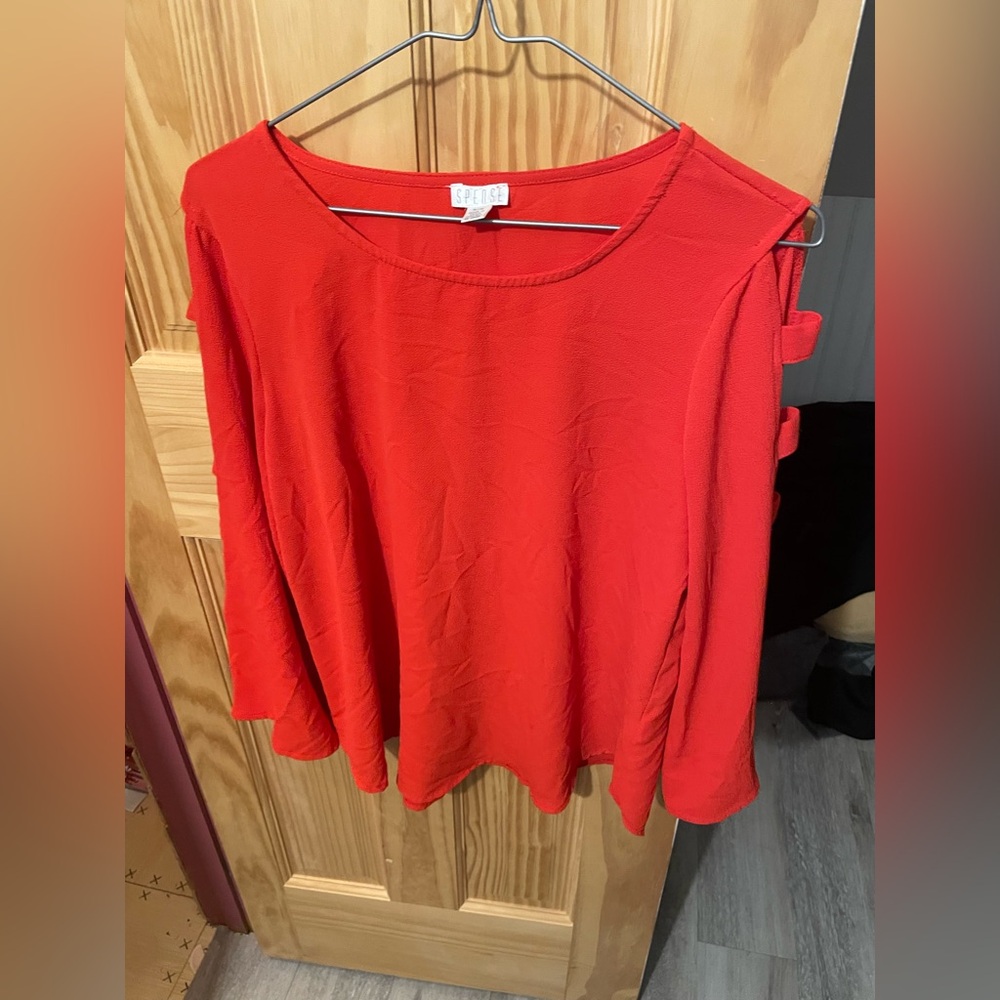 Spense Vibrant Red Long Sleeve Top